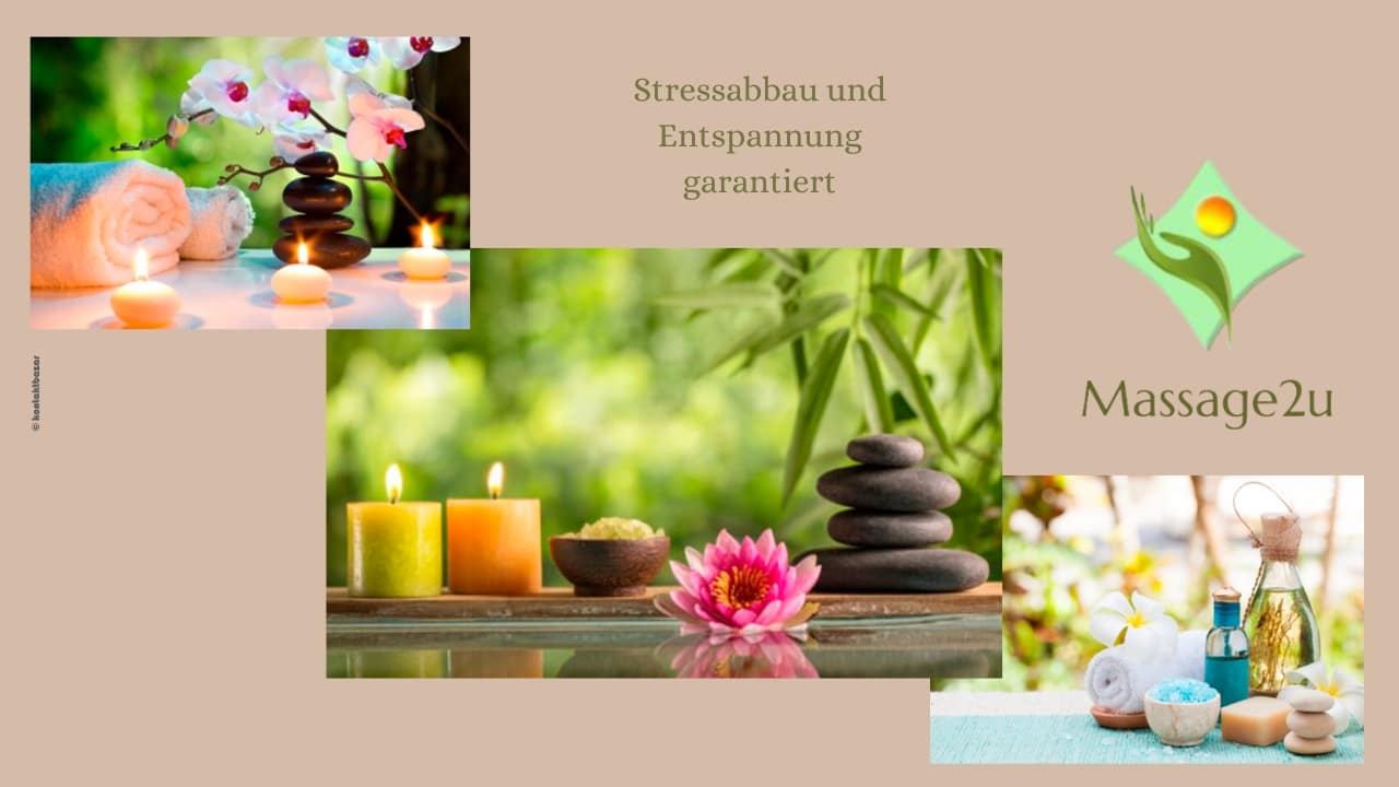 Massage2U zeigt asiatische Motive, die auf Entspannung und Stressabbau hinweisen